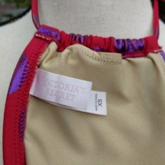 Victoria's Secret Red Purple Polka Dot Bikini XS - Picture 6 of 6